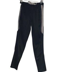 Nike Black Athletic Track Pants W/ White Side Stripes & Drawstring Size L